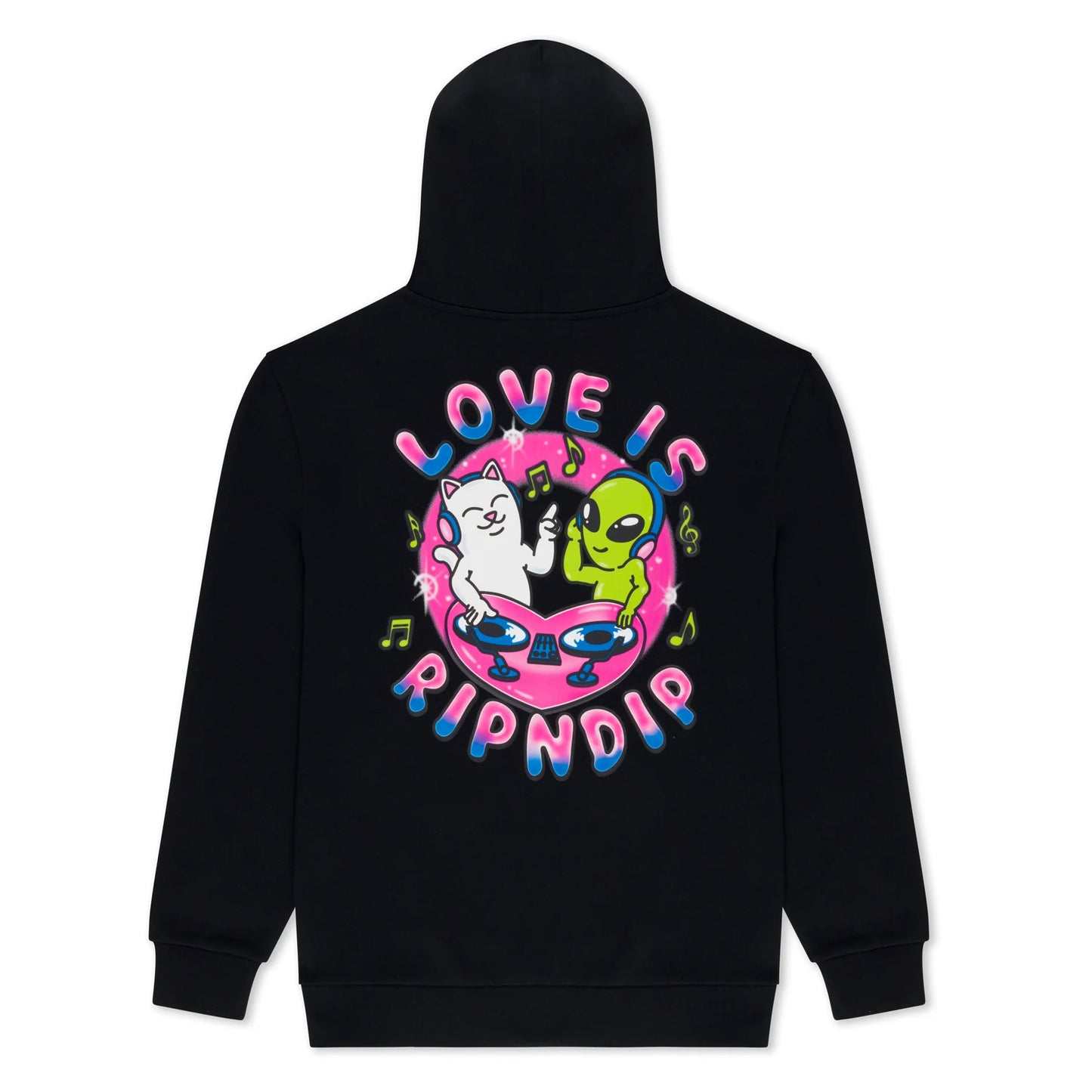 LOVE IS RIPNDIP HOODIE (BLACK)