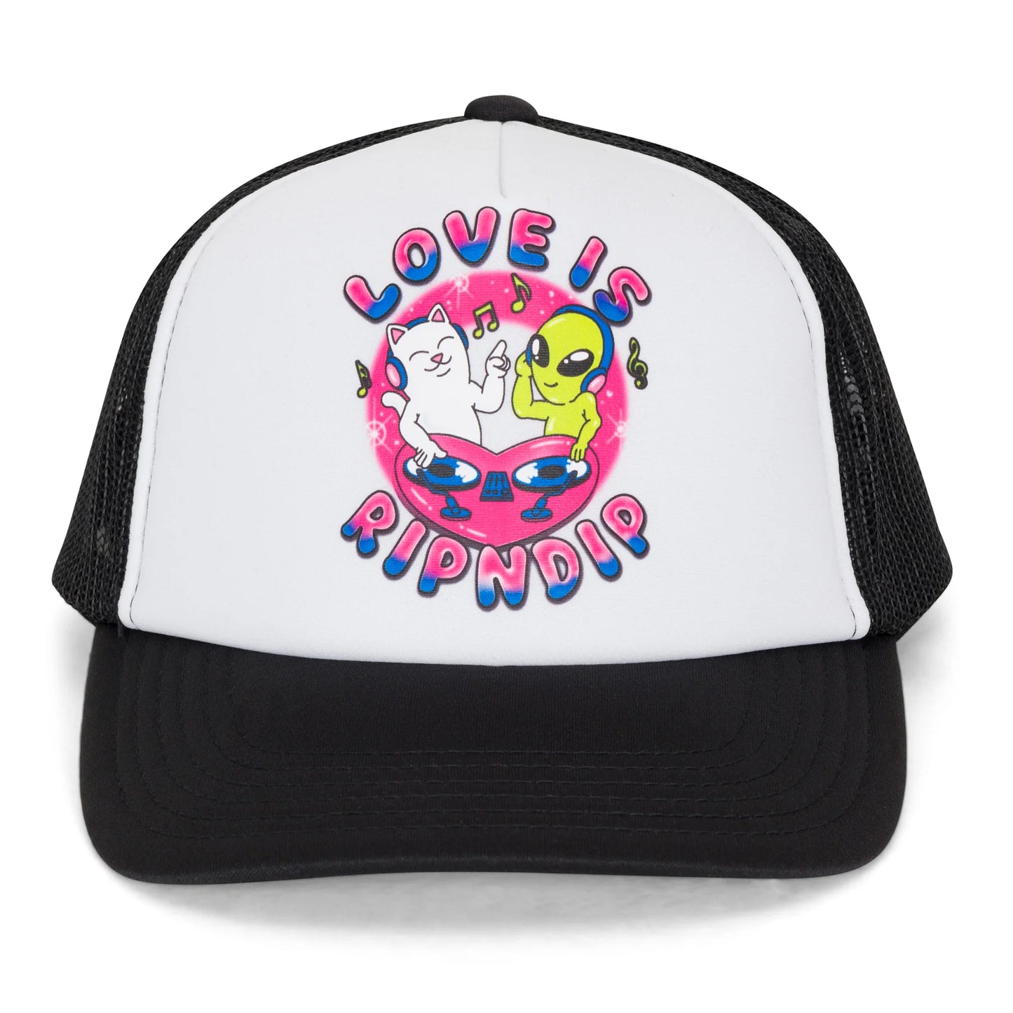 RIPNDIP - LOVE IS RIPNDIP TRUCKER HAT (WHITE)