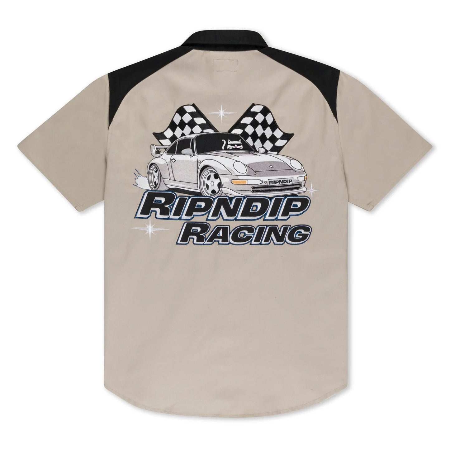 RIPNDIP - RIPNRACE BUTTOM UP SHIRT (OFF WHITE)