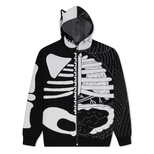 RIPNDIP - SKELLY NERM KNIT HOODIE (BLACK/WHITE)