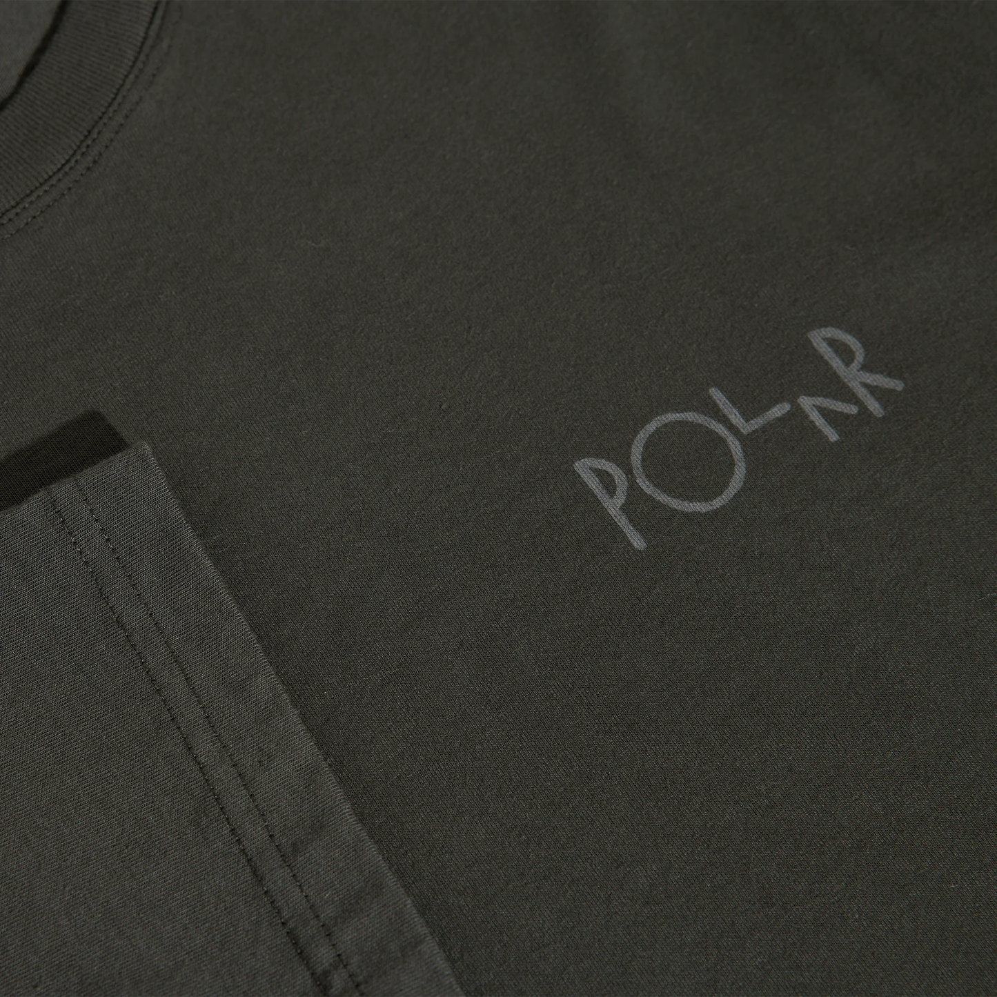 POLAR SKATE CO. Steve LS Tee Stroke Logo (Dirty Black)