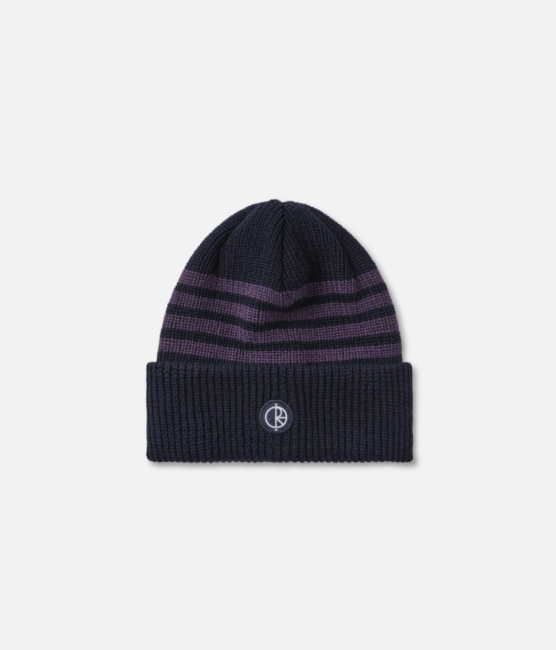 Polar Skate Co. Stripe Merino Beanie – Navy / Purple