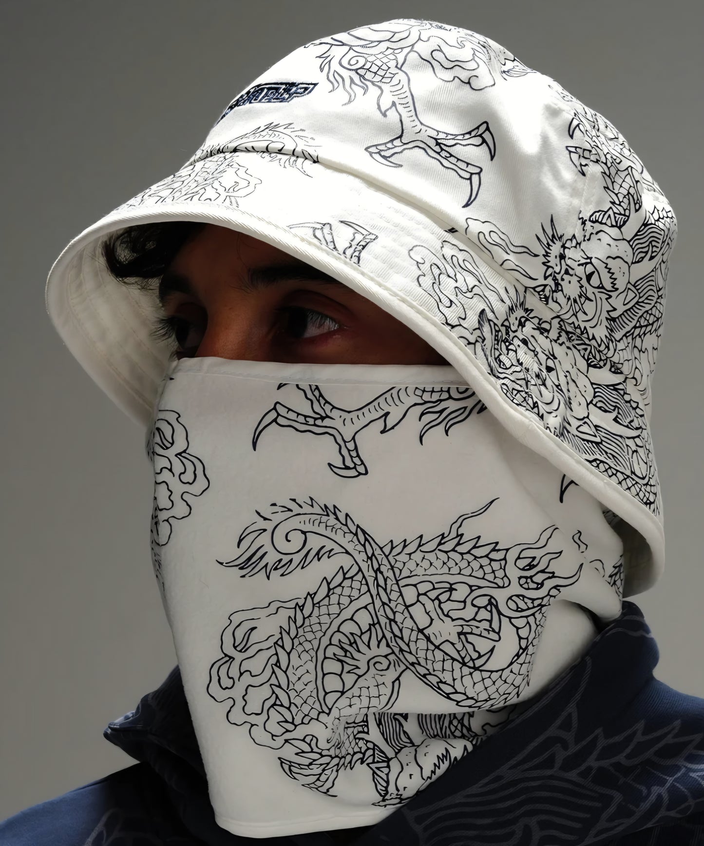 Haku Face Mask Bucket Hat (White)