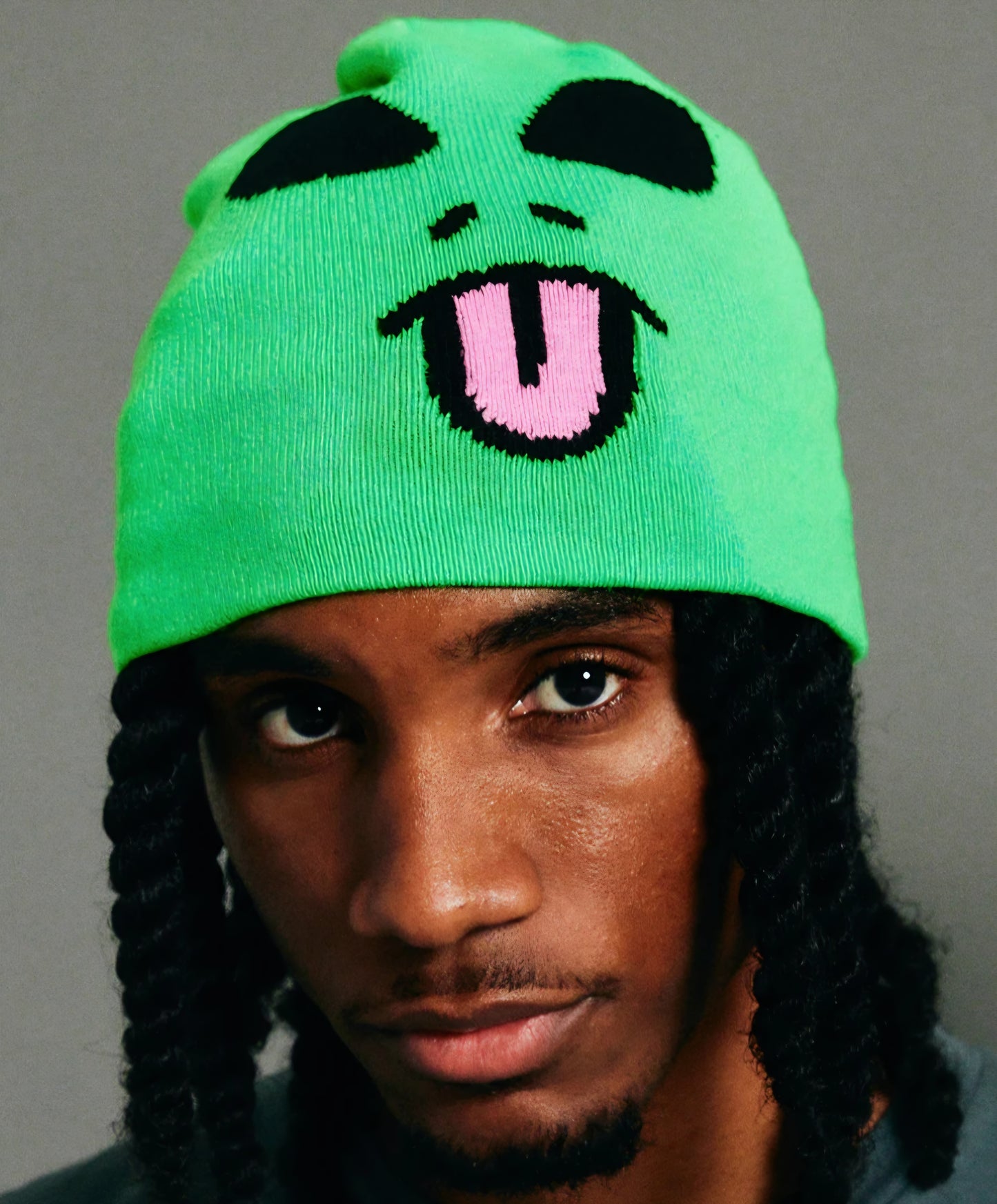 Alien Face Beanie (Green)