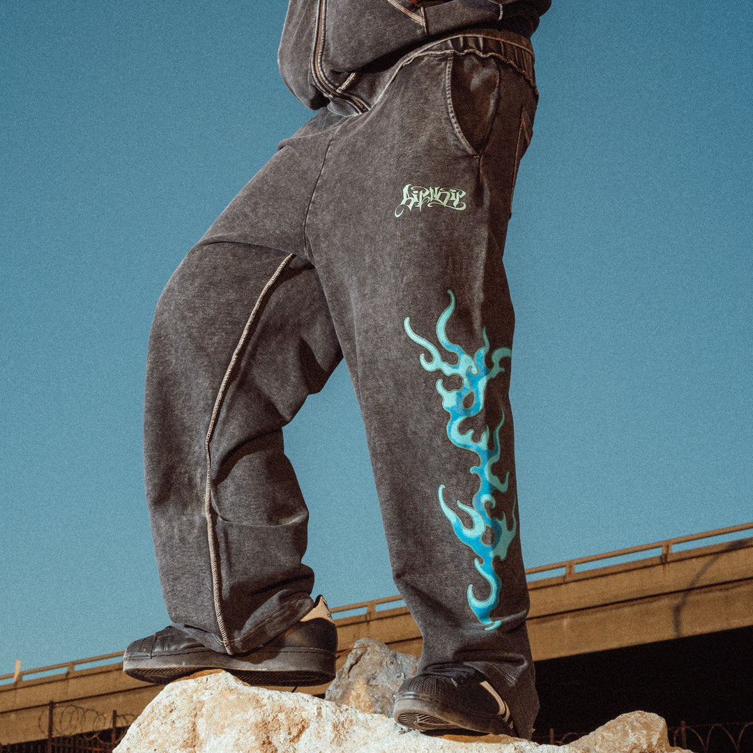 Squabble Up Sweat Pants (Black Vintage Wash)-RIPNDIP