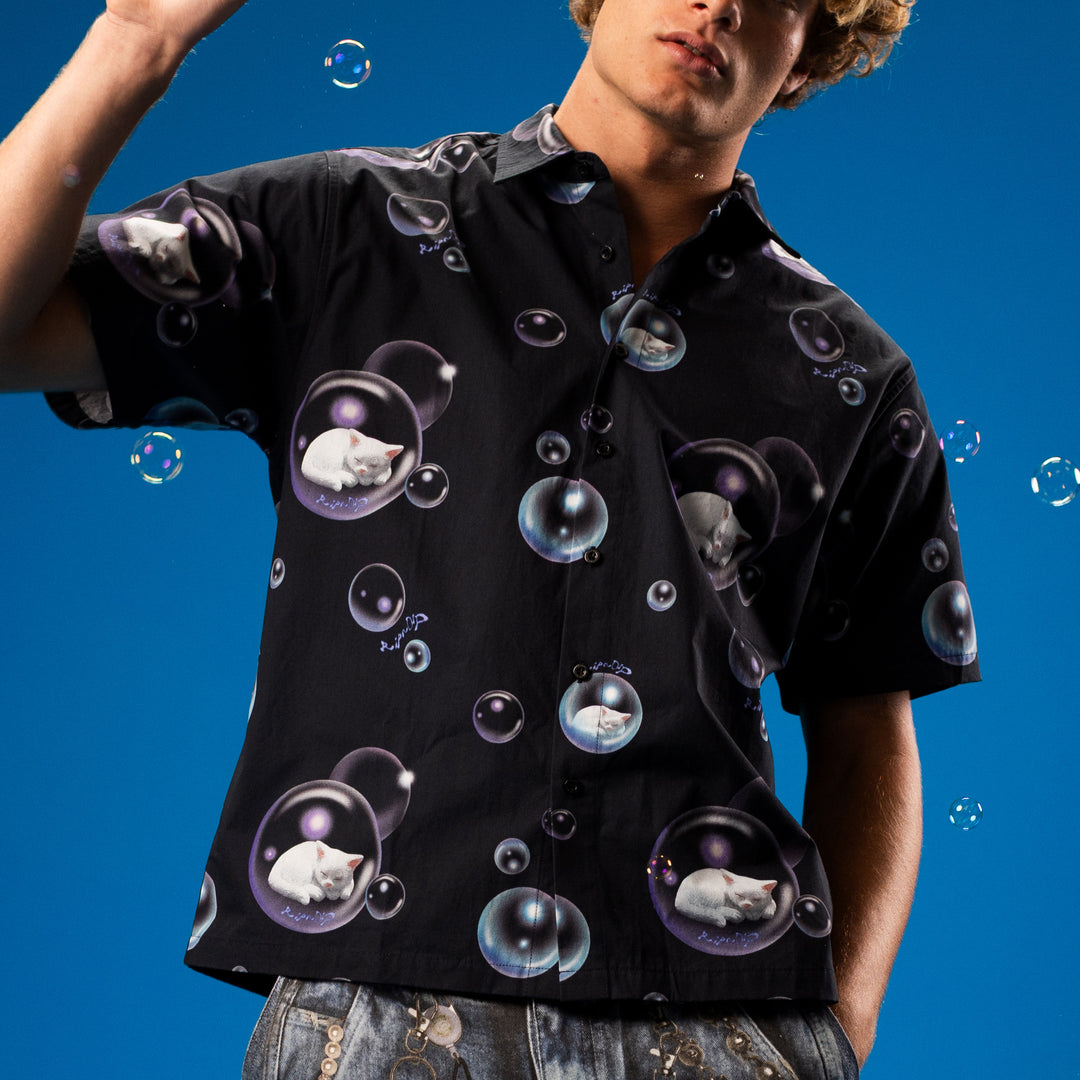 Bubbles Button Up Shirt (Black)