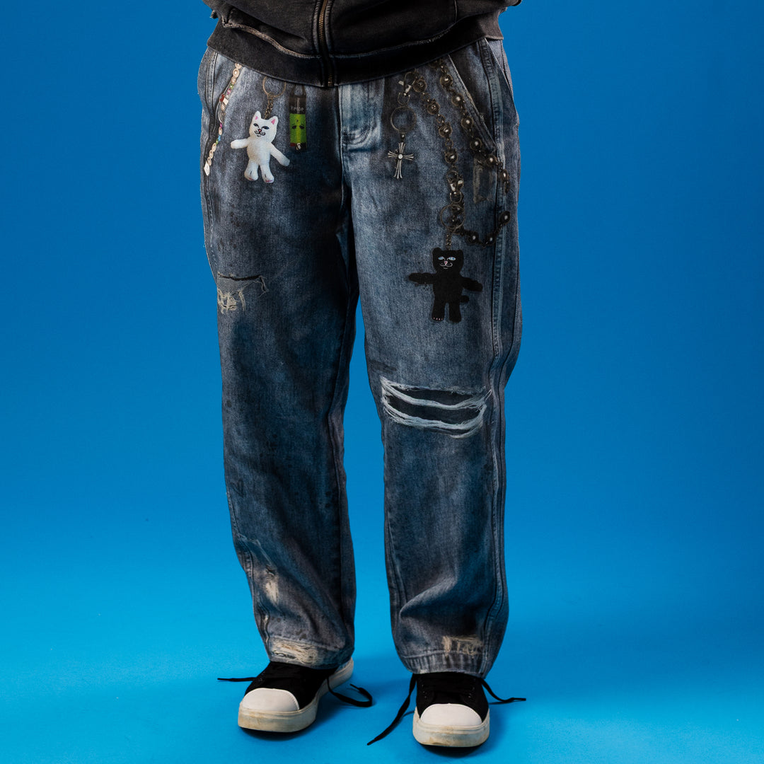 Real Straight Leg Denim Pants (Light Wash)