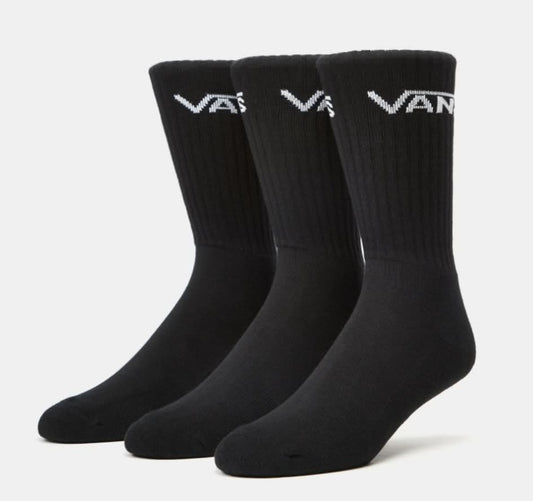 Vans Classic Crew 3 Pack Socks   Black