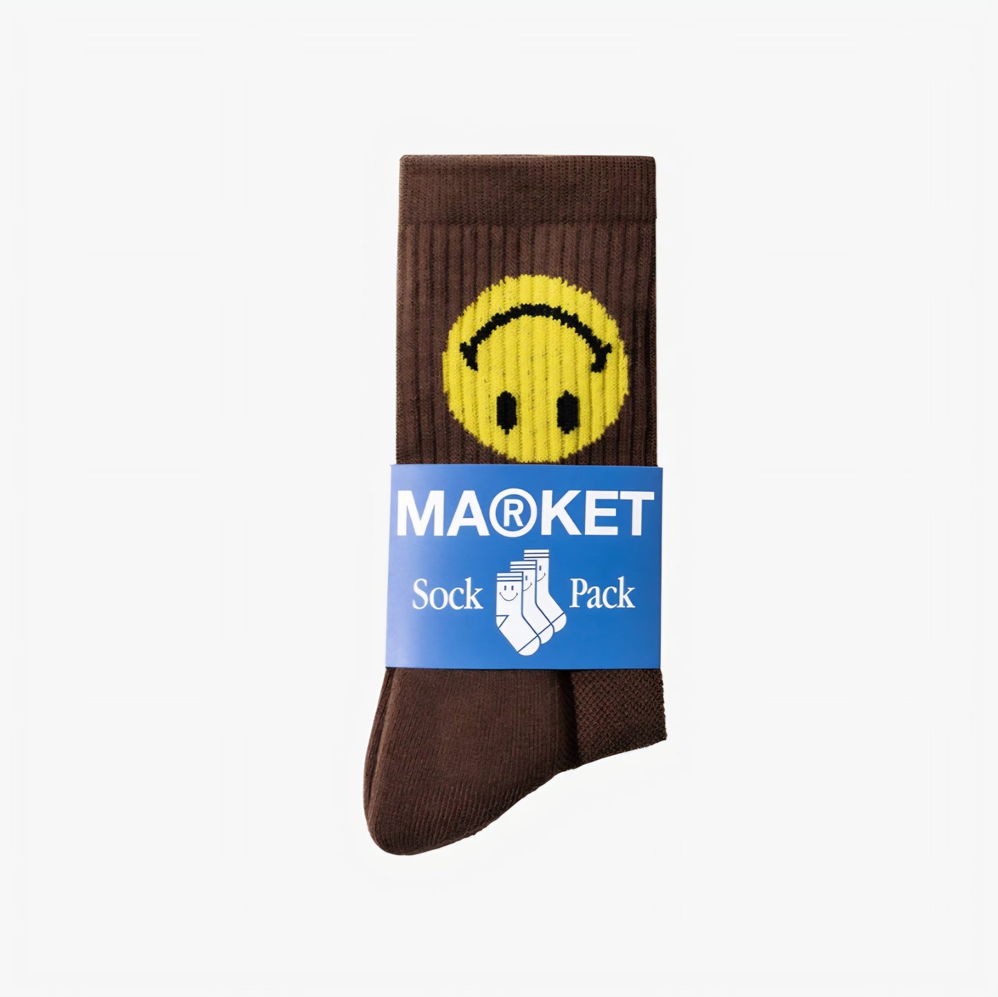 Smiley Upside Down Socks - Brown (MARKET)