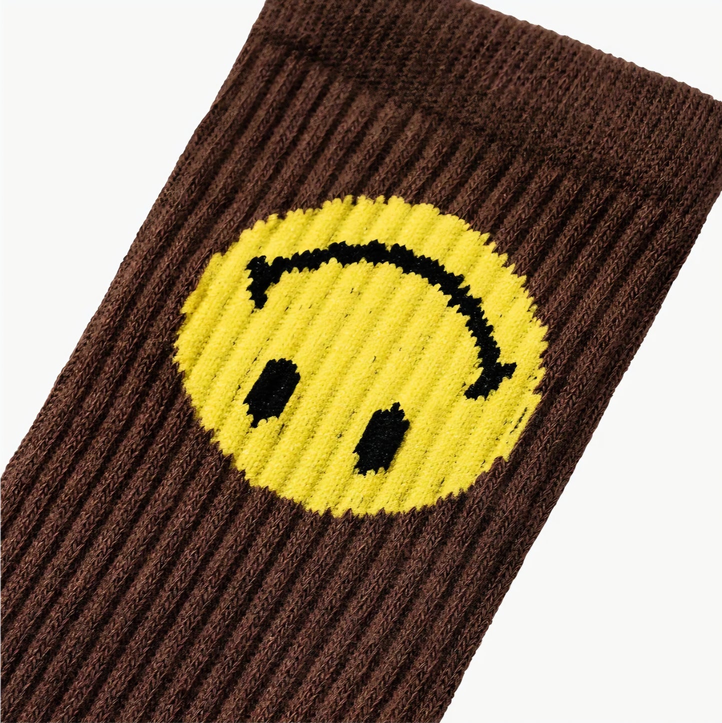 Smiley Upside Down Socks - Brown (MARKET)