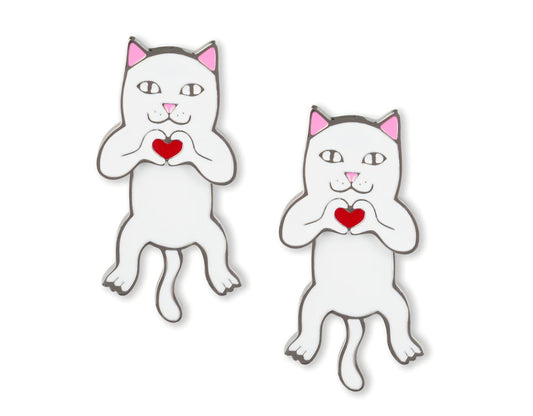 Nermal Loves Earring Set (White) RIPNDIP