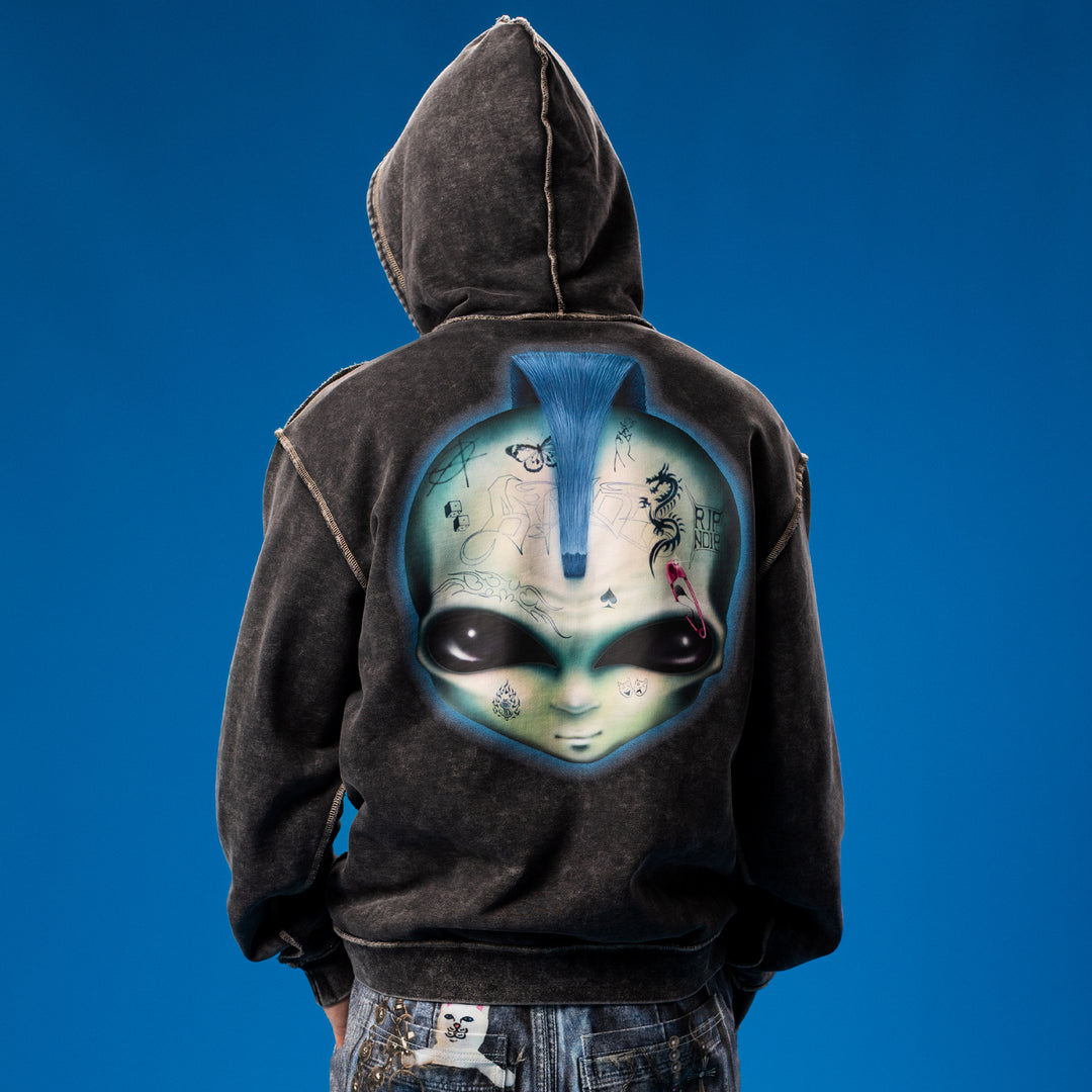 Squabble Up Hoodie (Black Vintage Wash)-RIPNDIP